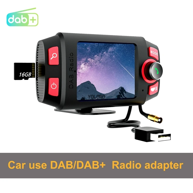 Europe Australia Car DAB DAB+ BT Digital Radio Receiver MP3 FM Player With 2.4'' Display Digital Antenna Broadcast Transmitter