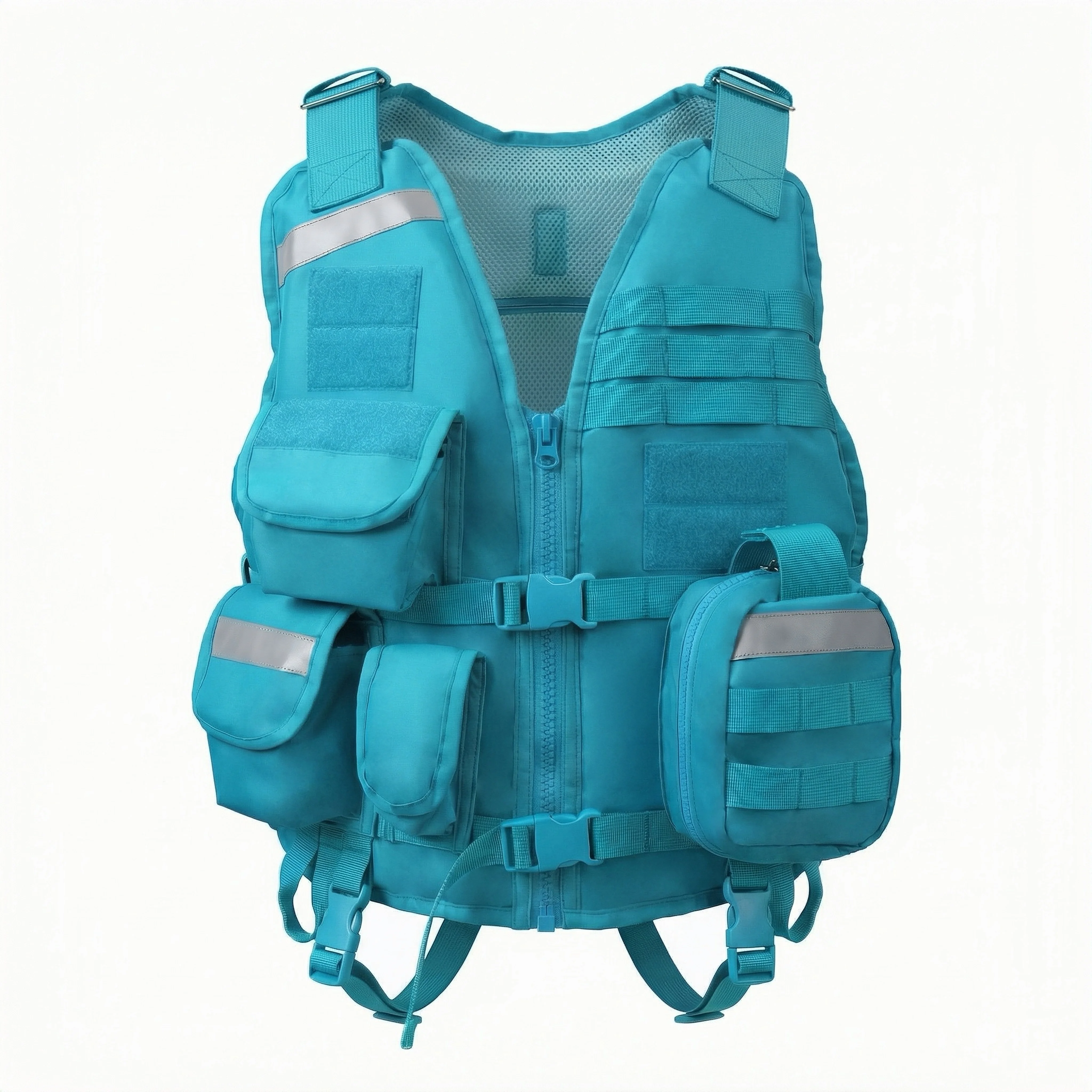 Durable Emergency Rescue Life Jacket     Reflective for Marine Safety High Buoyancy 100N EPE Foam Vest