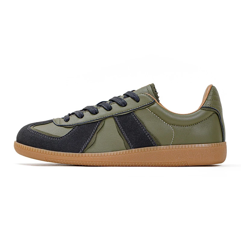 

High Quality Men's Soft Olive Sneakers 2026 Summer New Style Low-Top Casual Shoes Green Retro All-Match Running Sport Shoes