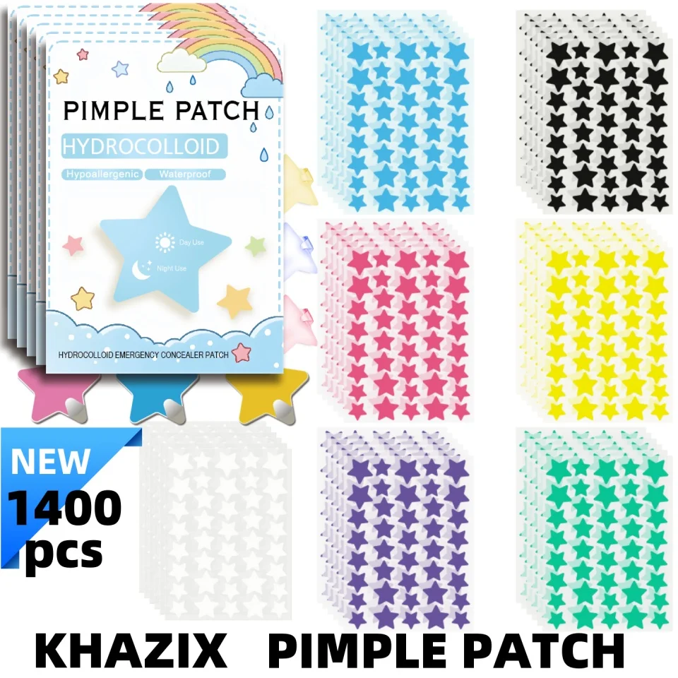 1400 قطعة من رقعات بثرة النجوم للوجه الغروانية المائية، غطاء ممتص، شجرة الشاي، رقعة حب الشباب الغروانية المائية، رقعة بثرة نجمة لطيفة #1