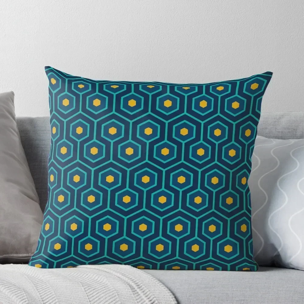 

Art Deco Retro Design In Blue & Gold Throw Pillow Christmas Pillows Pillowcase Cushion Luxury Cushion Cover pillow