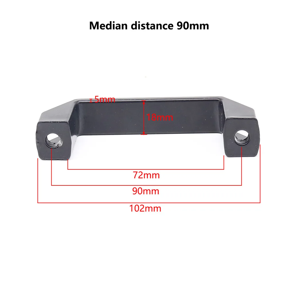 Thickened LS522 black square aluminum alloy handle plastic buckle surface mounted industrial equipment toolbox