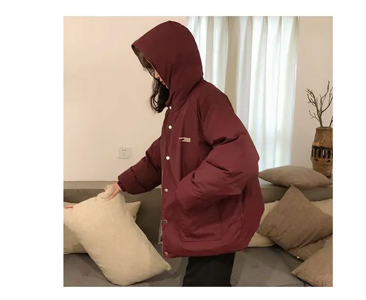 Two-sided Wear Cotton-padded Jacket Korean Winter Coat Women Thickened Parka Hooded Down Cotton Coat Windproof Puffer Jacket New