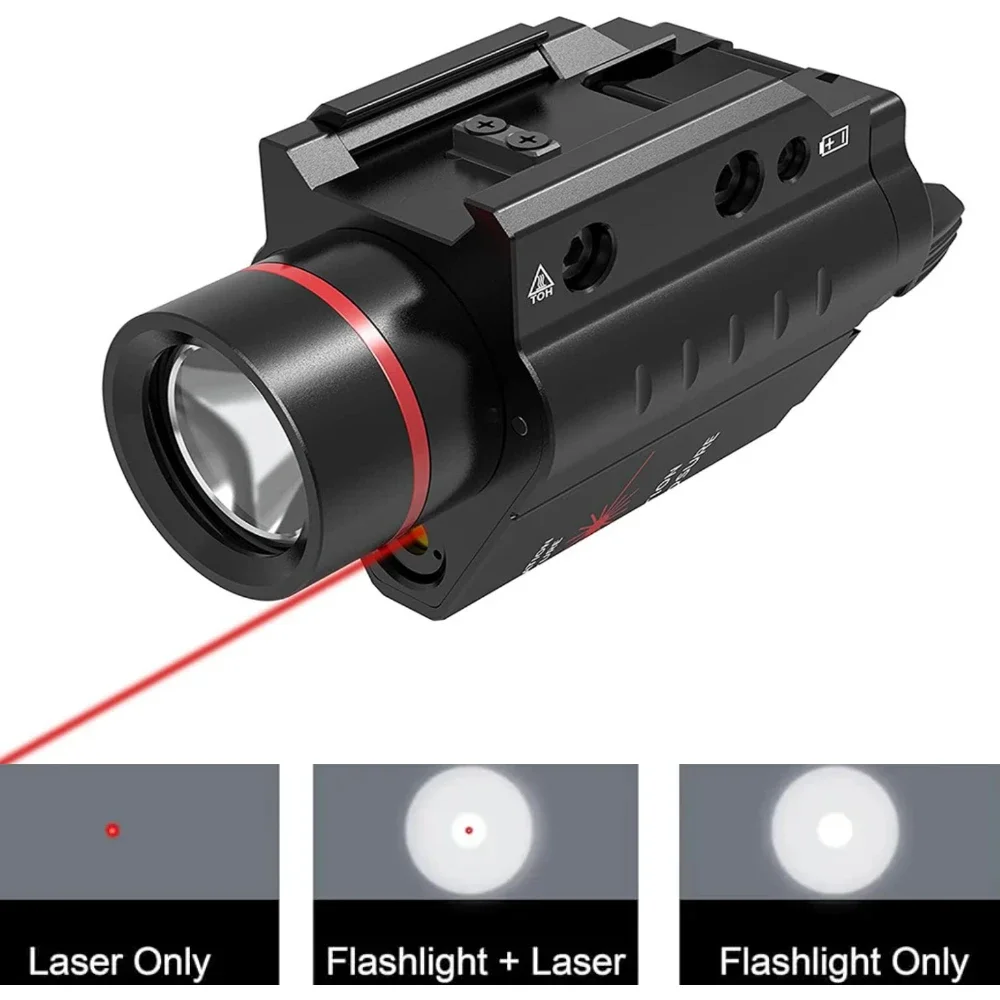 500LM Tactical Laser Flashlight SBAL-PL Hunting Weapon Light Combo Red Laser for Glock Taurus 20mm Rail Mounted