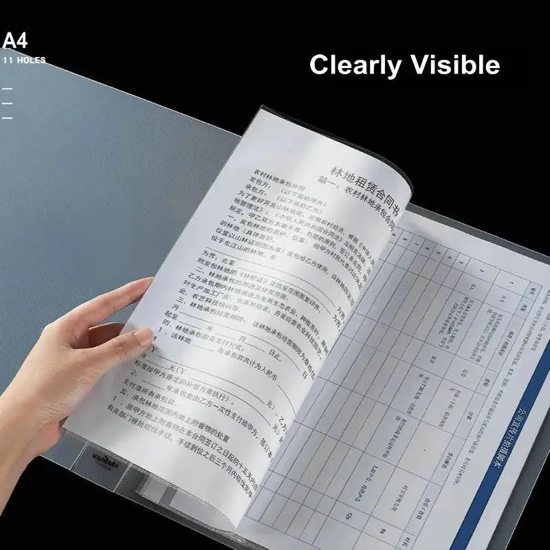 50pcs HD Transparent A4 Binder Sleeves 11-holes Sheet Protector A4 Plastic Sleeves Glossy Clear File Bag 8C/10C Thickness image 4