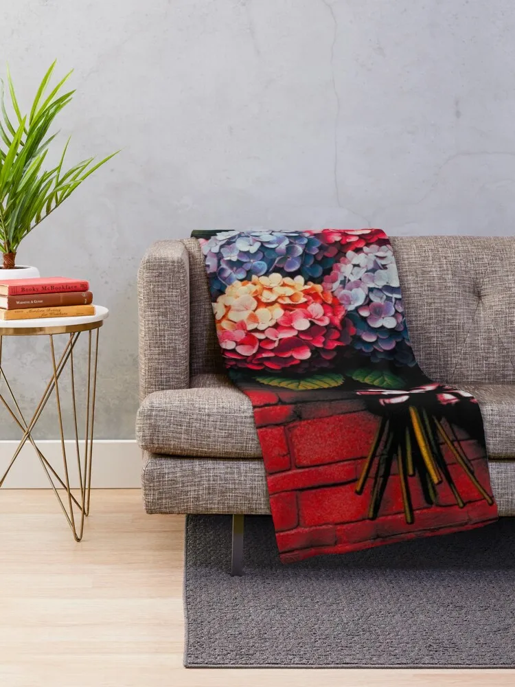 The Flowers Hydrangea new series v3 Throw Blanket Blankets For Sofas Luxury Designer Blankets