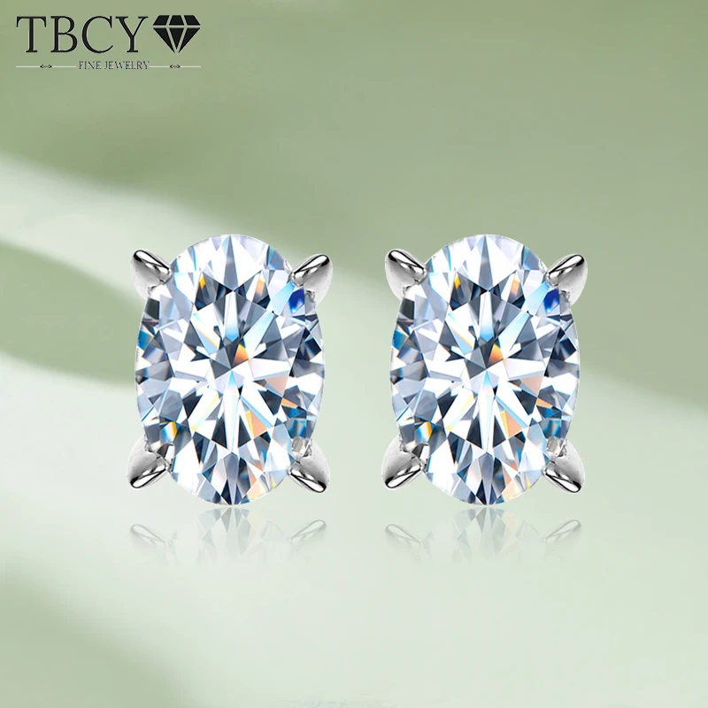 

TBCYD 5x7mm Oval Cut D Color Moissanite Stud Earrings For Women GRA Certified S925 Silver Diamond Ear Studs Fine Jewelry Gifts