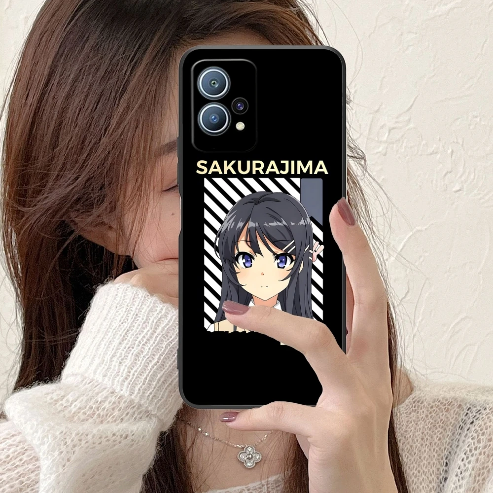 Etui na telefon komórkowy Anime Mai Sakurajima do Huawei P60 P50 P40 P30 P20 P10 P9 P8 Pro Lite Plus Black Miękki pokrowiec na telefon