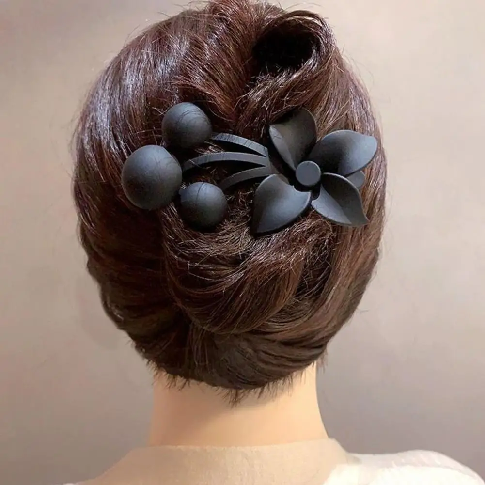 Frosted Texture Hair Claw Flower Decor Thick Thin Hair Clip Non-slip Matte Finish Large Back Head Hair Claw Accessories 꽃머리핀