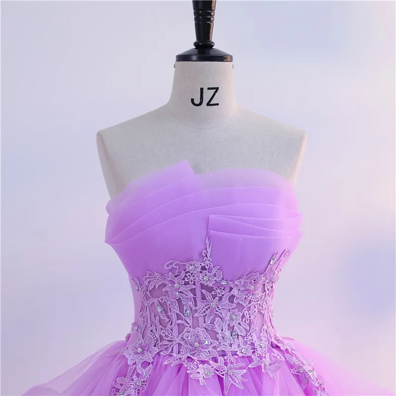 Ashley Gloria Strapless Party Dress Classic Purple Quinceanera Dresses Real Photo Ball Gown Customize Color Prom Gowns