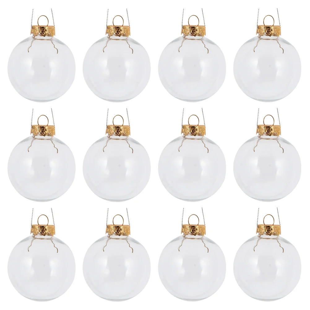 10/12 pçs bola transparente de natal plástico fillable bauble 8-10cm árvore de natal pendurado ornamentos decoração festa de casamento caixa de presente