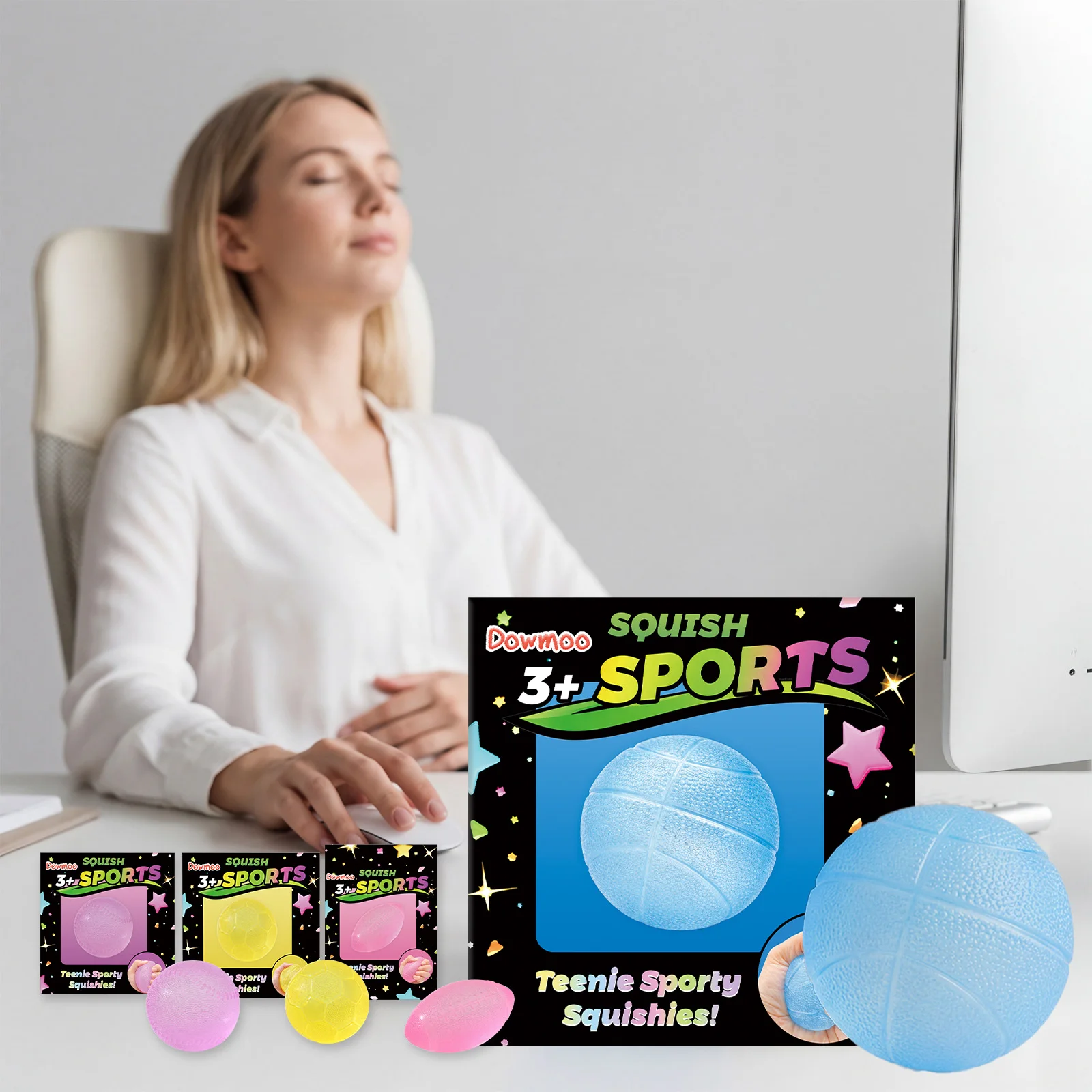 Mini pelotas deportivas simuladas, juguete blandito de rebote lento, suave para apretar, alivio del estrés, antiansiedad, descompresión para niños y adultos