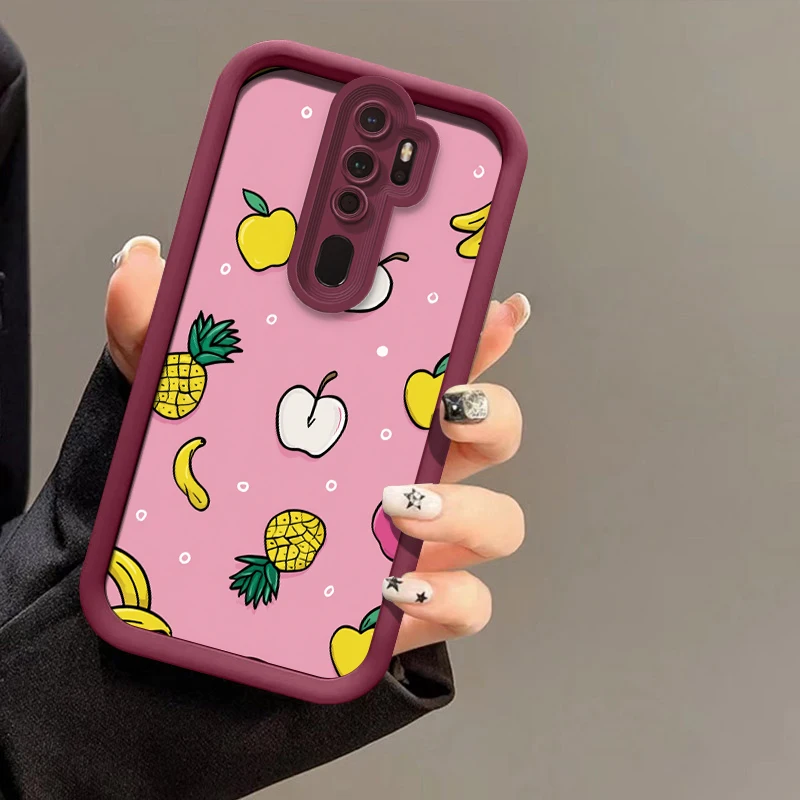 Fruit Apples Banana Print Phone Case For OPPO A92S A92 A76 A74 A73 A72 A60 A58  A53 A52 A38 A33 A32 A57S Shockproof Soft Cover