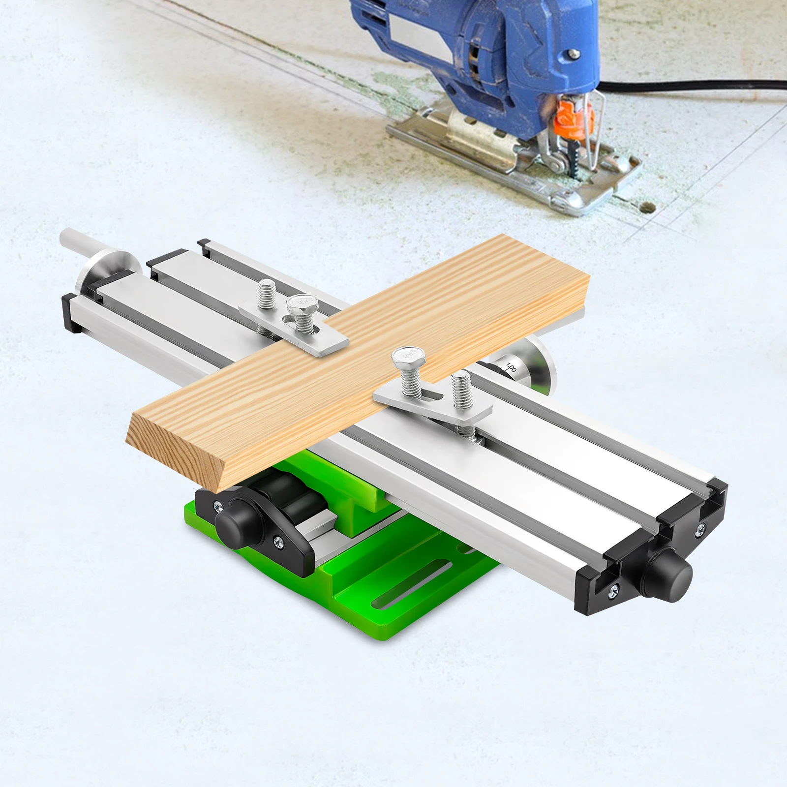 

Aluminum alloy Small multi-function table precision machining Bench drill milling machine table Slide clamp Electric drill frame