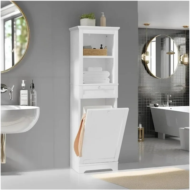 

2026 New：Dirty Laundry Basket White Freight Home Storage Organization Garden Bathroom