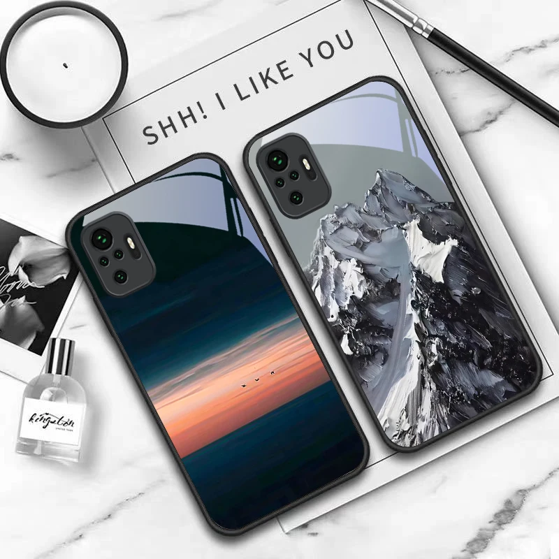 Magnificent landscapes For Redmi Note 8 9 9S 12S 10 Pro 11 12 13 Pro+ 14 Pr 14C A3 12 13 K60 Ultra 13C Black Glass Phone Case