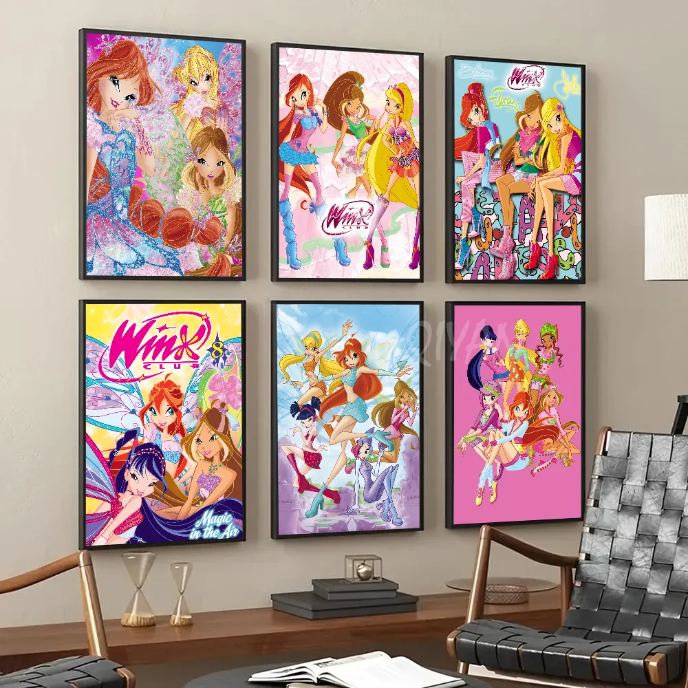 Catoon Clubs Poster Paper Print Home Living Room Bedroom Entrance Bar Girl-W-Winx Restaurant Cafe Art Painting Decoration