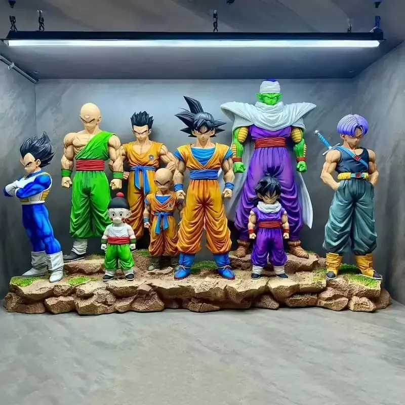 9pcs Dragon Ball Z Infinite Z Warrior Set GK Figures Goku Gohan Vegeta Piccolo Torankusu Trendy Toy Model Statue Decoration Gift