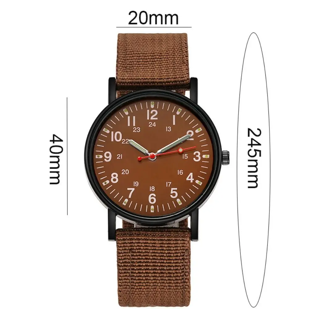 Retro Men's Wristwatches Luminous Quartz Watch Sports Watches Nylon Strap Big Dial Simple Outdoor Watch