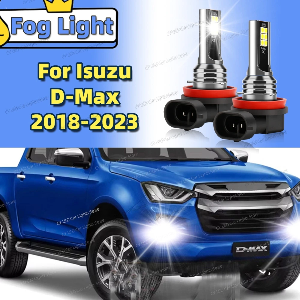 2pcs LED Front Fog Lamp Canbus Car Light Blub For Isuzu D-Max Dmax 2018 2019 2020 2021 2022 2023 Auto Accessories Plug and Play