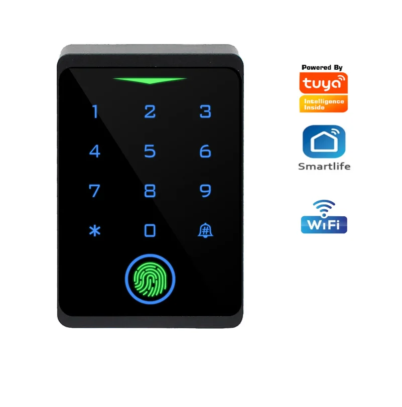 Tuya wifi 2.4G Standalone access control 125KHZ ID waterproof IP66 Wiegand 26 bits output fingerprint unlock support 1000 users