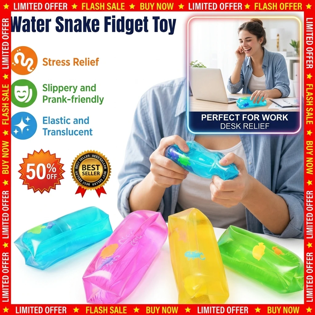 Colorful Random One Smooth Slippery Wiggly Stress Relief Toy with Confetti and Sea Creatures for Kids and Adults Fun Gifts