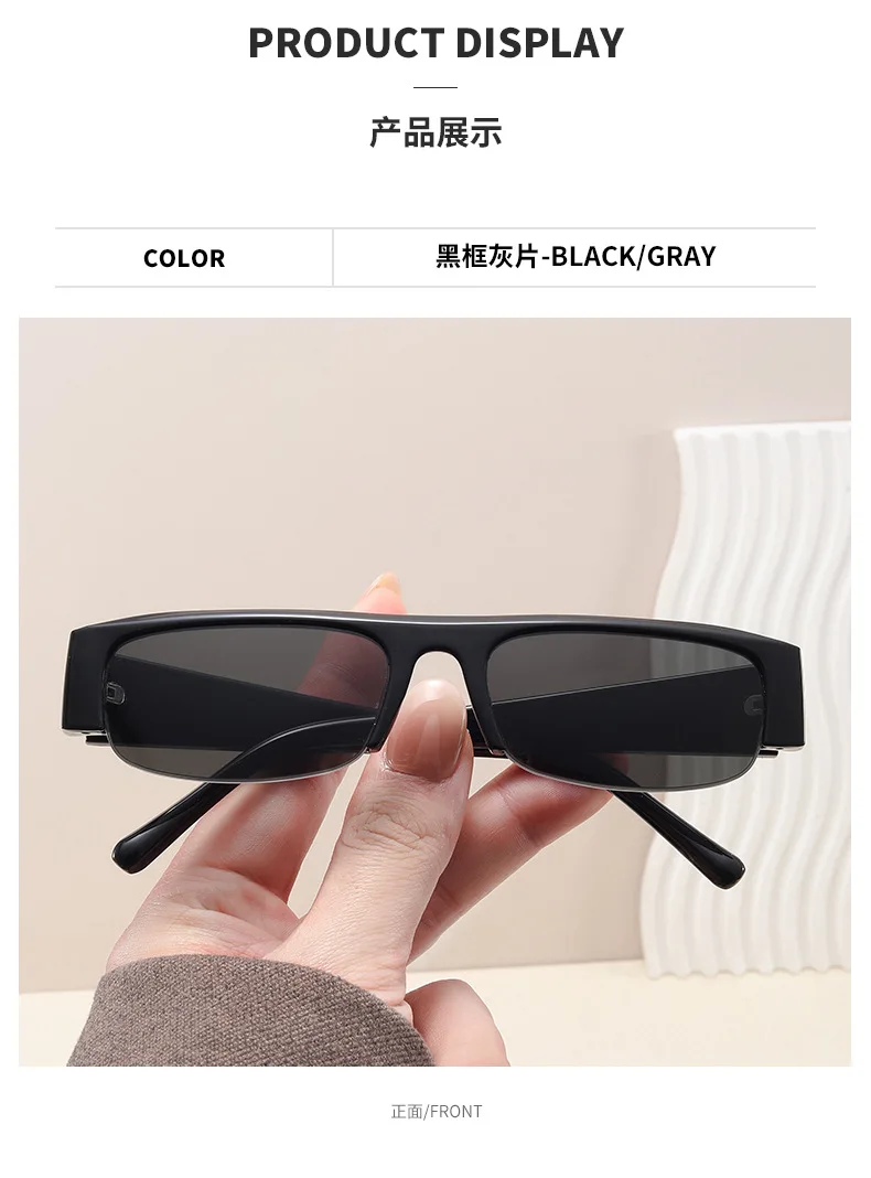 Neue Modische Kleine Quadratische Leoparden-Schwarze Brillenfassung für Damen Vintage Halbrahmen-Sonnenbrille Damen Outdoor-Brillen UV400 – Detail 11