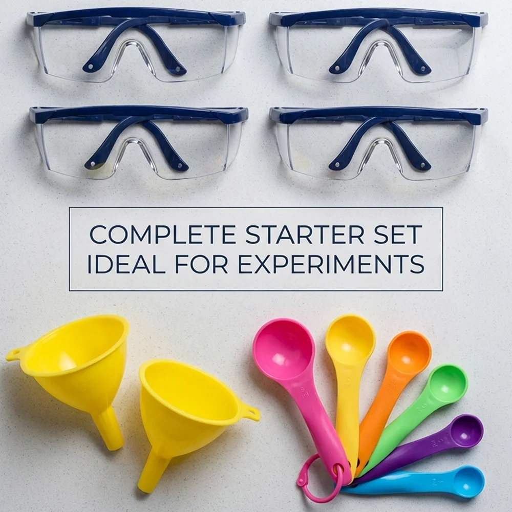 Science Experiment Kit, Chemical Experiment Equipment, Complete Set of Measuring Cups, Test Tubes, Erlenmeyer Flasks, Goggles, Science Experiments, DIY Tool Set