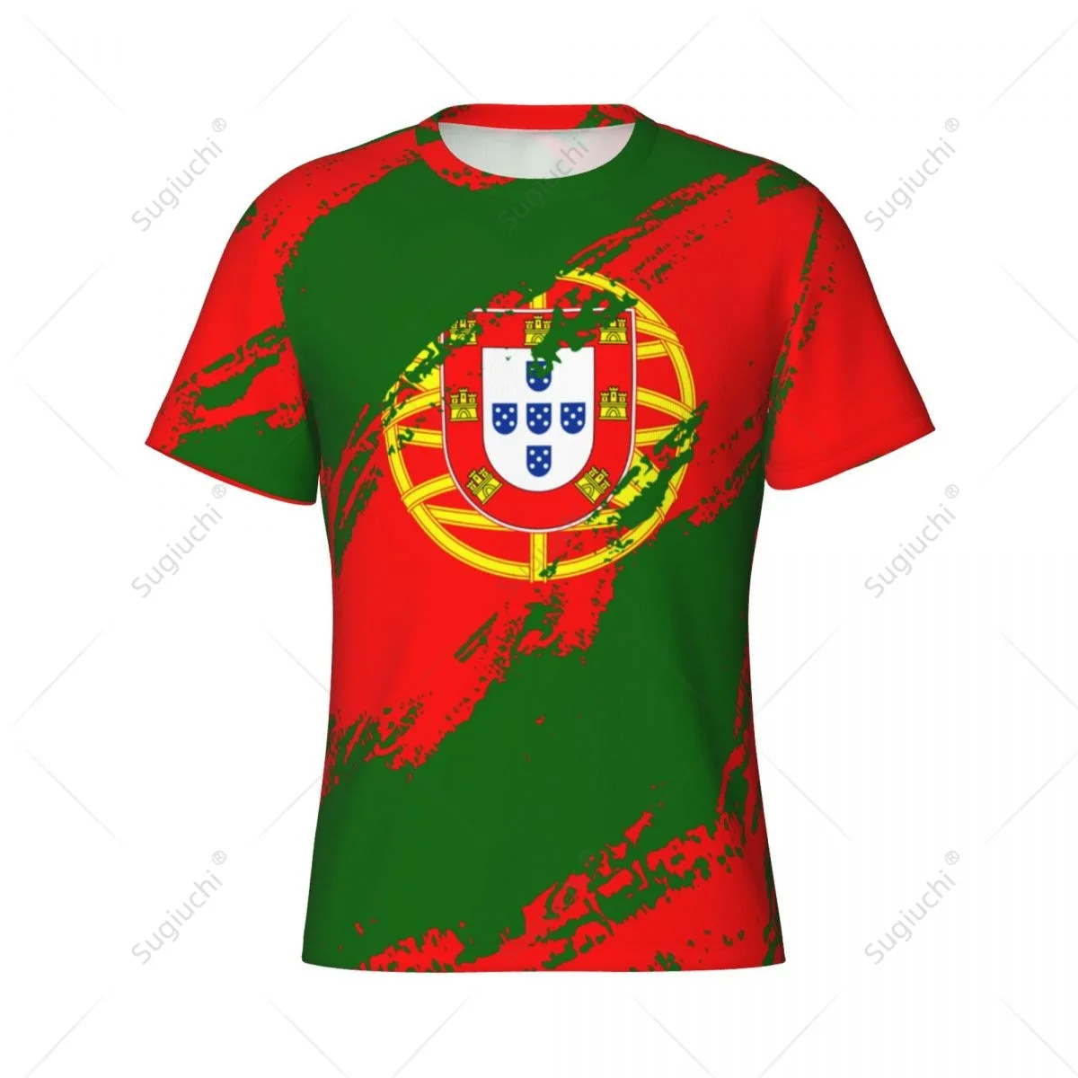 Custom Name Nunber Portugal Flag Color Men Tight Sports T-shirt Women Tees jersey For Soccer Football Fans