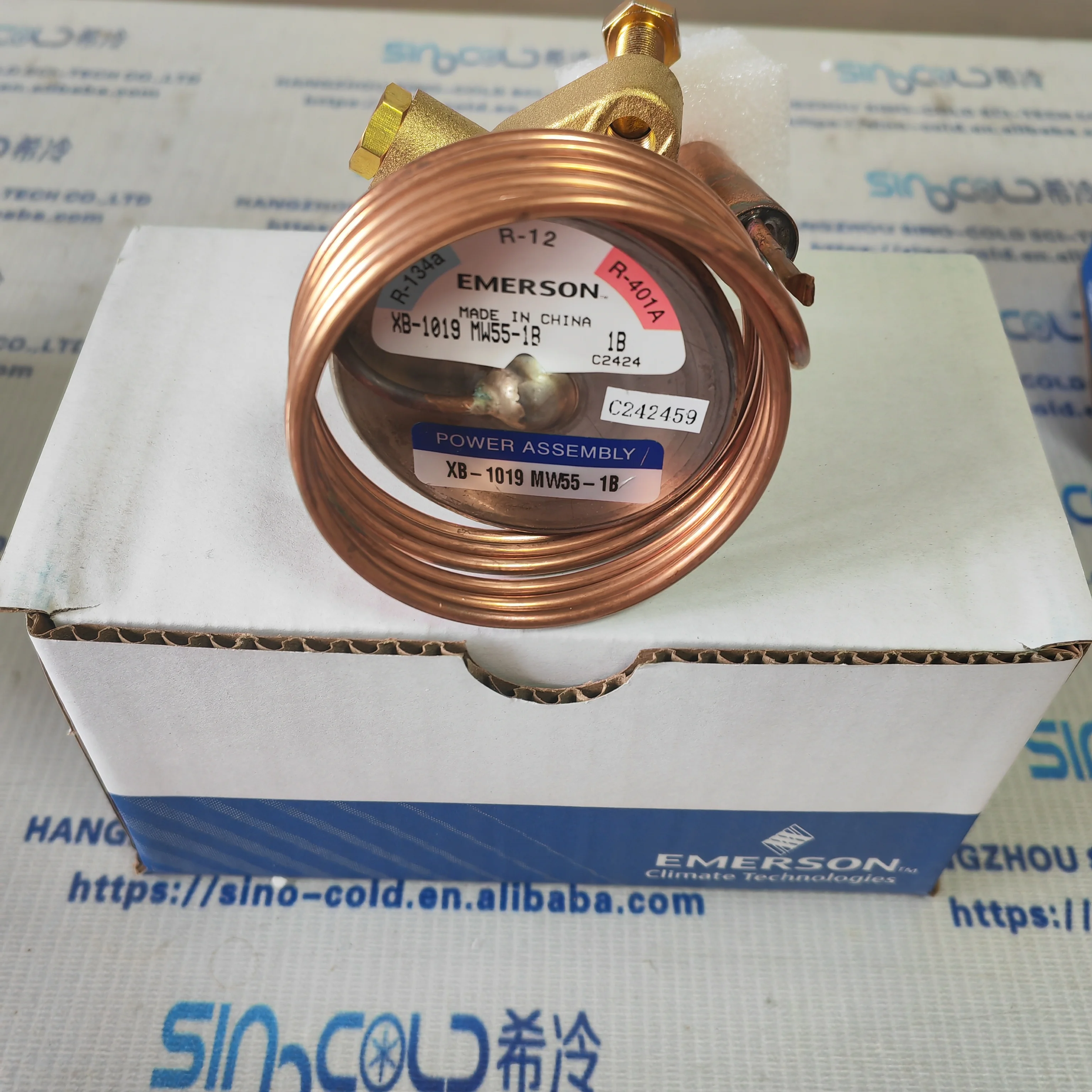 วาล์วขยายองค์ประกอบเทอร์โมสแตติก XB-1019 MW55-1B ALCO 803379 R134A สำหรับชิ้นส่วน