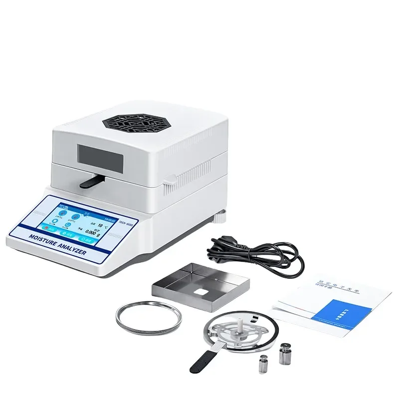 Veidt Weighing 120g 0.001g Infrared Analyzer Halogen Lamp 1mg Moisture Analyzer HBM Load Cell Moisture Balance with Test Weight