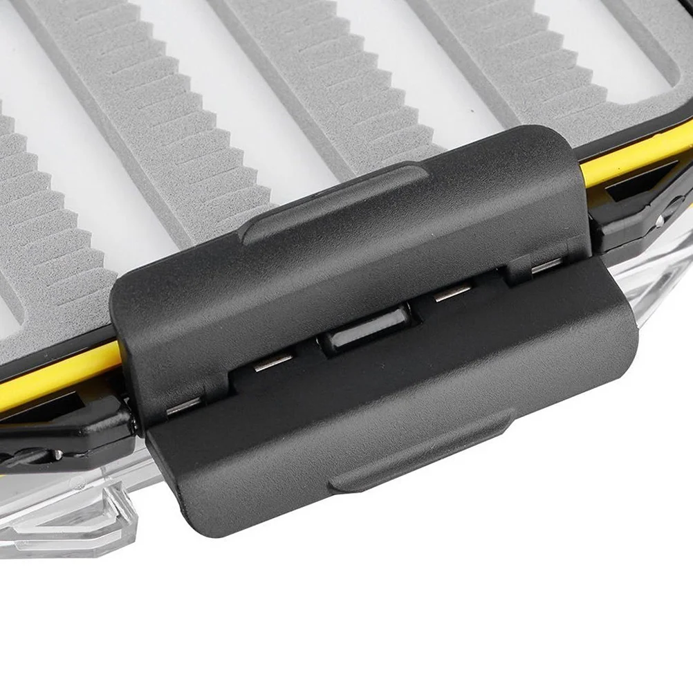 

Fishing Fly Box Double Waterproof Pocket Size Mini Hard Plastic Fly Storage Box Light Seal Both Covers Black Fishing Gear
