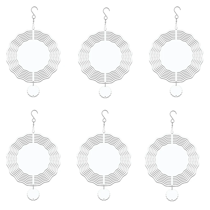 

6Pack 8Inch Sublimation Wind Spinner Blanks Wind Spinners For Indoor Outdoor Garden Decoration