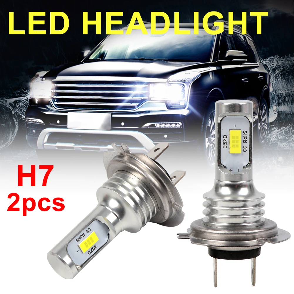 

2 x H7 LED Headlight Kit 80W 10000LM Hi Or Lo Beam Bulbs 6000K White IP 68 Waterproof