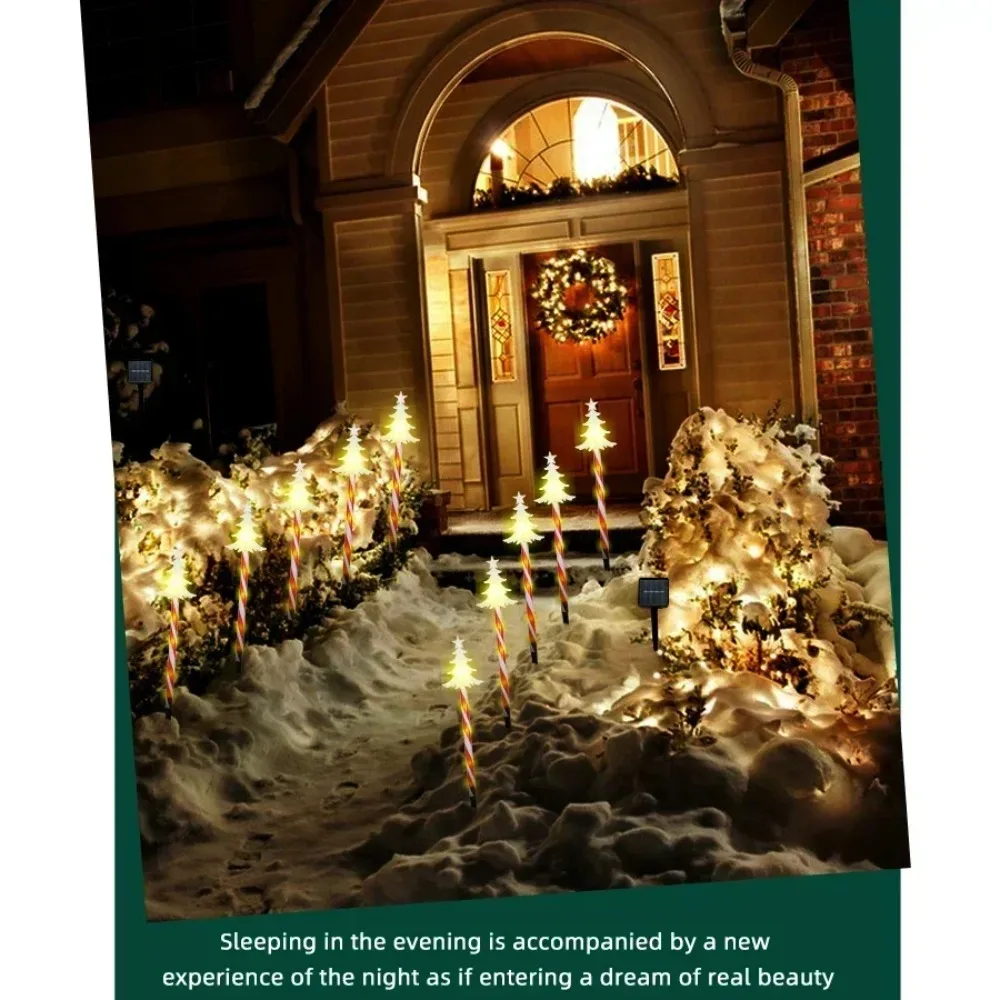 الشمسية عيد الميلاد الثلج أضواء LED الشمسية المشهد ساحة التوصيل أضواء نجمة شجرة عيد الميلاد جارلاند المنزل في الهواء الطلق الحديقة الديكور