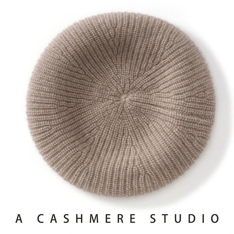 

Autumn Winter Women Hat 100% Goat Cashmere Berets Hats French Artist Style Warm Hat Retro Beret Lady Solid Knitted Headgears