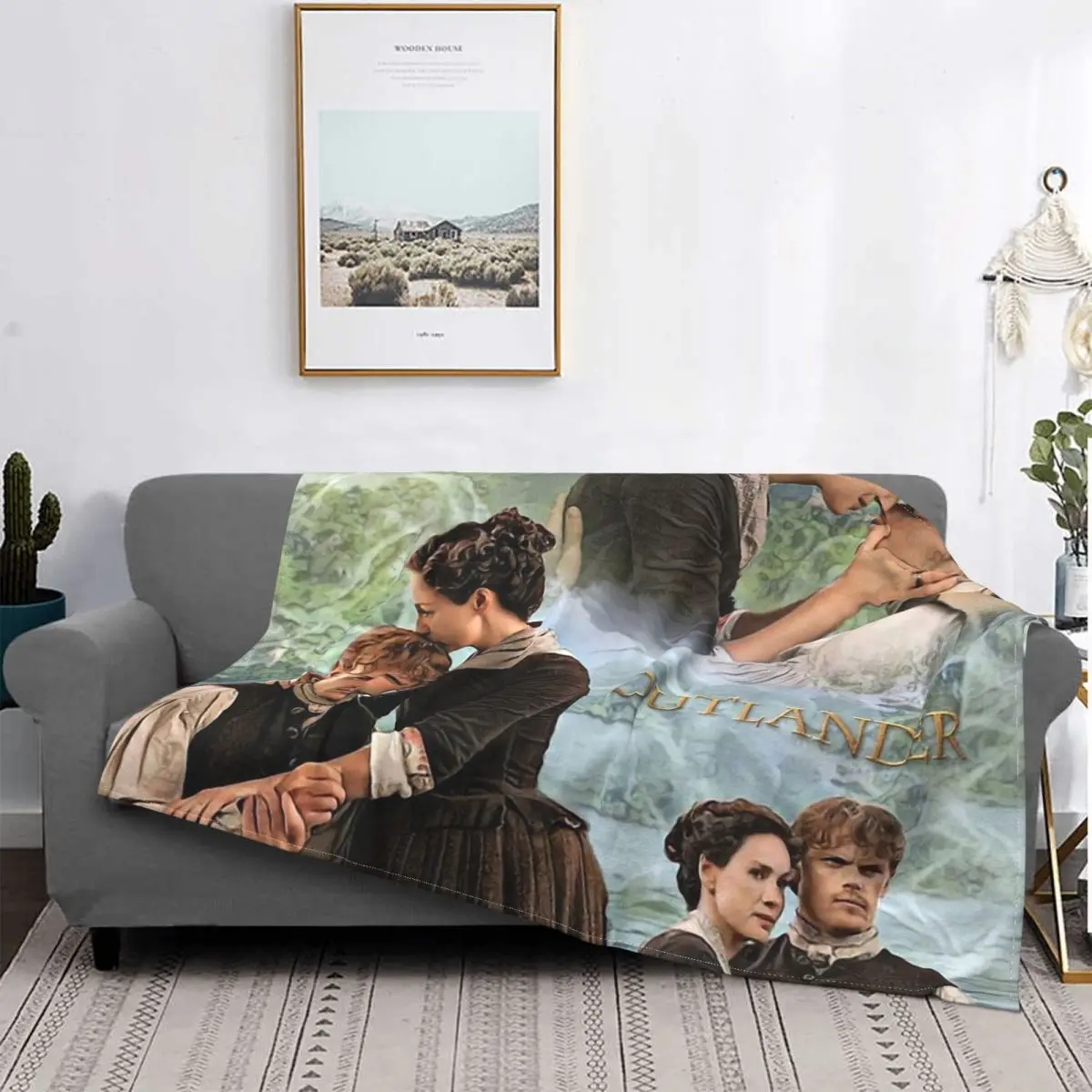 Jamie And Claire Fraser/Outlander Throw Blanket Couple Sheep Wool Blanket For Baby Warm Blanket for Bed Bedroom Quilt