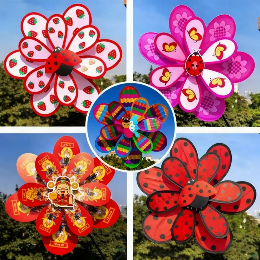 Multistyles Sunflower Windmill PVC Diameter 28~38cm Stake Standing Lawn Flower Pinwheel Garden Yard Wind Spinner