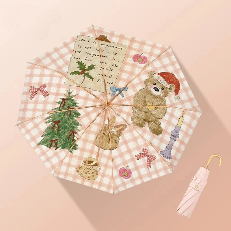 

Зонт с изогнутым крюком, новый, ручной, для защиты от солнца и УФ-лучей, для женщин, усиленный, ветроустойчивый, портативный