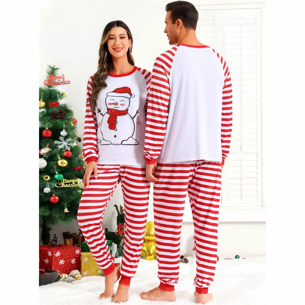 Pajamas Matching Sets for Couples Christmas Pajamas Striped Sleepwear Adult Family Christmas Costume for Women Men pjs Red Green