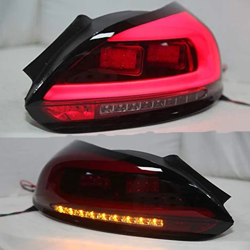 2 Pieces LED Taillight For VW Scirocco Rear Back Lamp 09-13 Year Dark Red