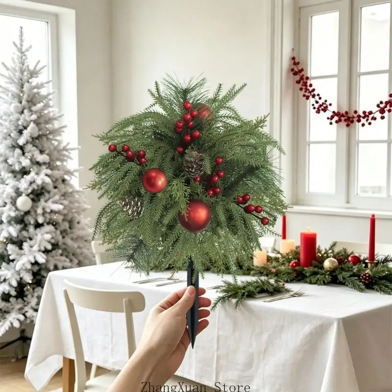Weihnachts-Rasenstecker, Akzent, künstlicher Weihnachtsstecker für den Außenbereich, Dekoration mit Festlichkeiten für – Detail 9