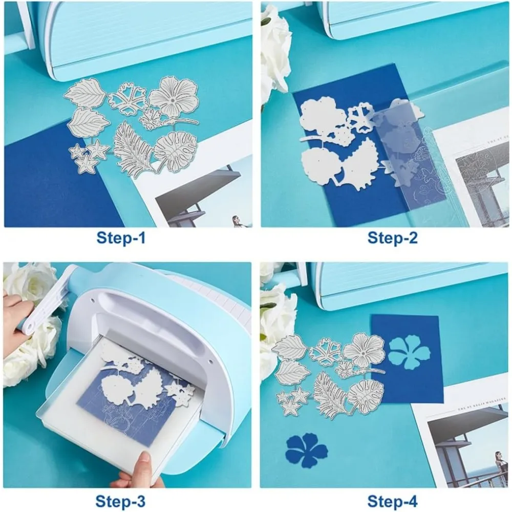Hibiscus Cutting Dies, Flower Leaf Stencils Jungle Leaf Decorative Embossing Stencils for Scrapbooking, Photo Album, Greeting