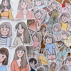 60 Stuks Koreaanse Ins Handgeschilderde Stickers Voor Jongens Meisjes Versierd Met Waterdichte Kleine Patronen Voor Meisjes Dagelijkse Hand Account