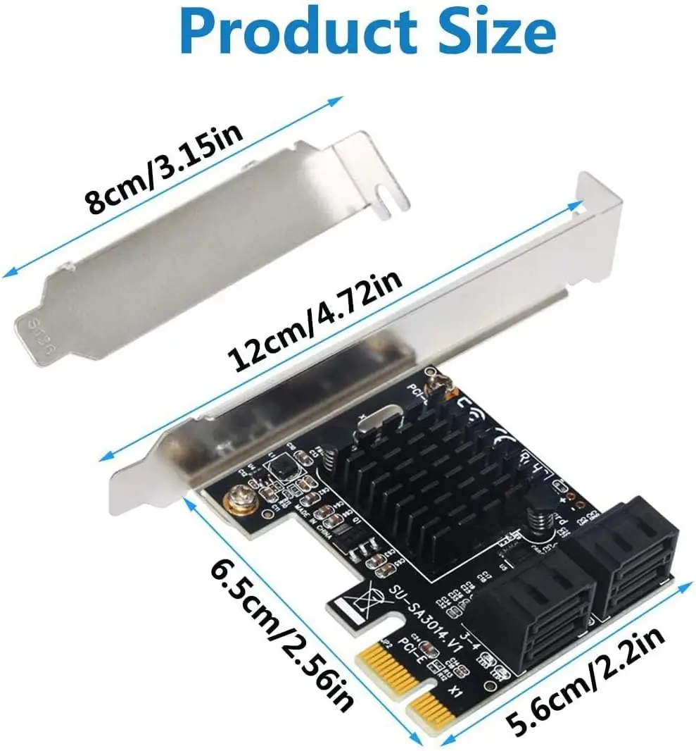 SATA Card,4 Port SATA Controller Expansion Card with Low Profile Bracket,Non-Raid,Boot as System Disk,Support 4 SATA 3.0 Devices