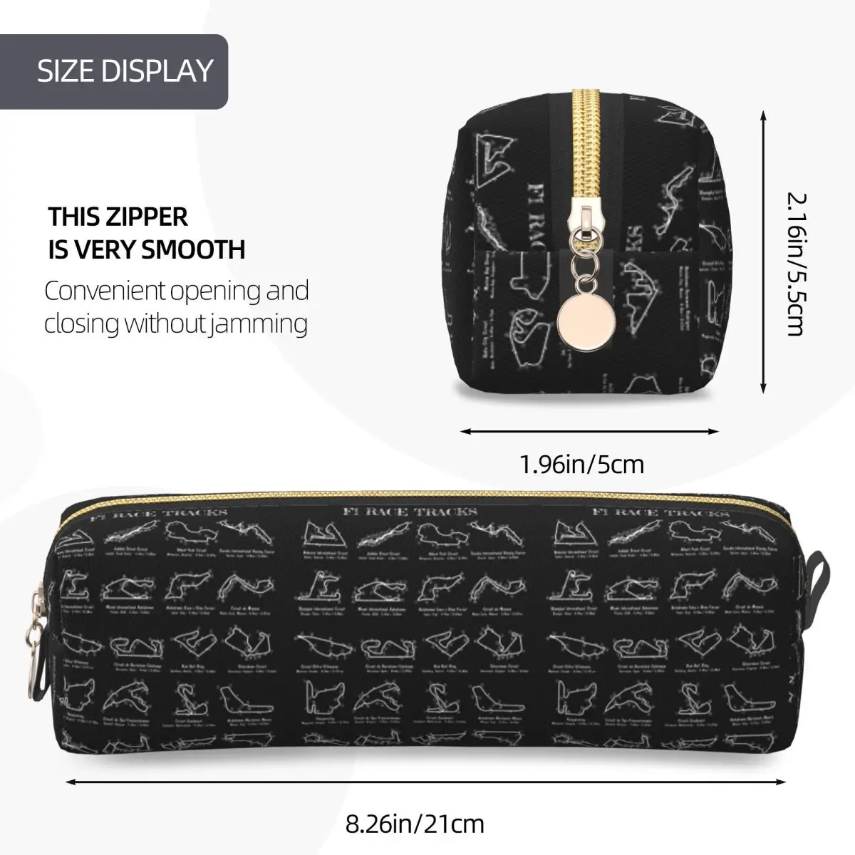 F-1 Race Tracks Vertical Pencil Cases Student School Pen Box Pencil Bag Large Storage Pencil Pouch Storage Stationery Supplies