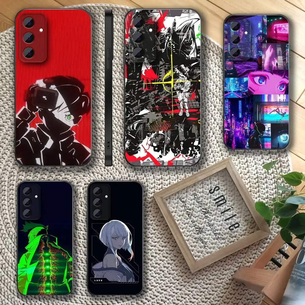 

C-Cyberpunk E-Edgerunners 2 Phone Case For Samsung S 25,24,23,22,30,21,10,9,Ultra,Plus,Lite,FE,4,5 G Soft Black Case
