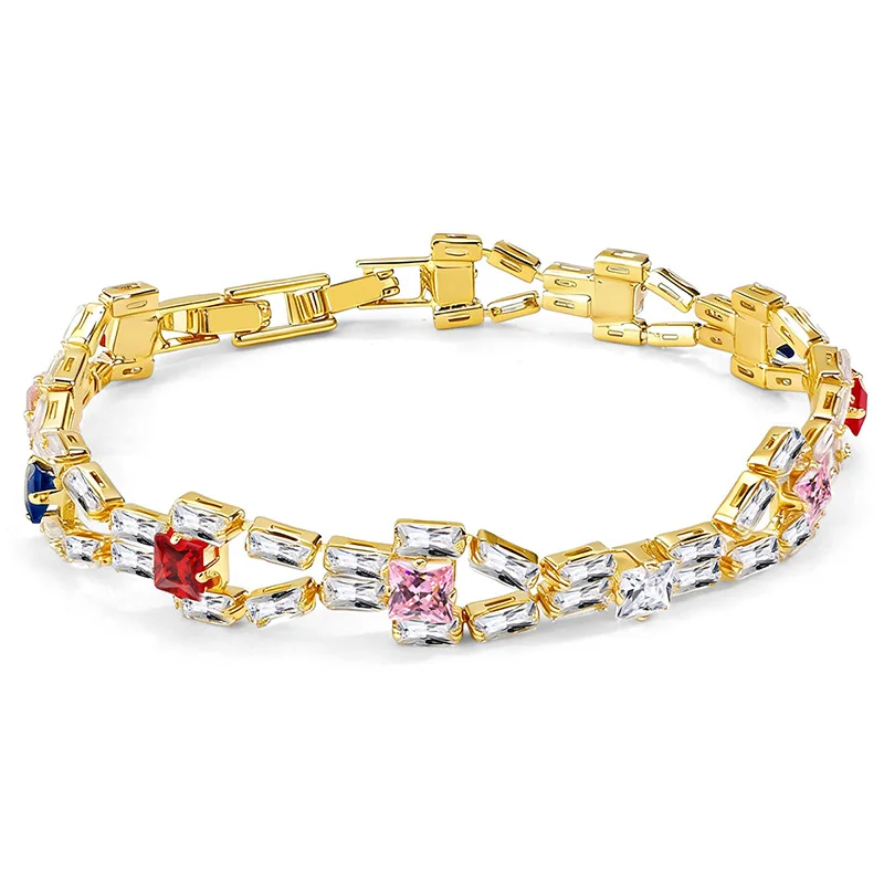 

Apexelle Brand Luxury Jewelry Copper Bracelet Inlaid Zircon Tennis Bracelet Fashionable Versatile Accessories For Women Jewelry