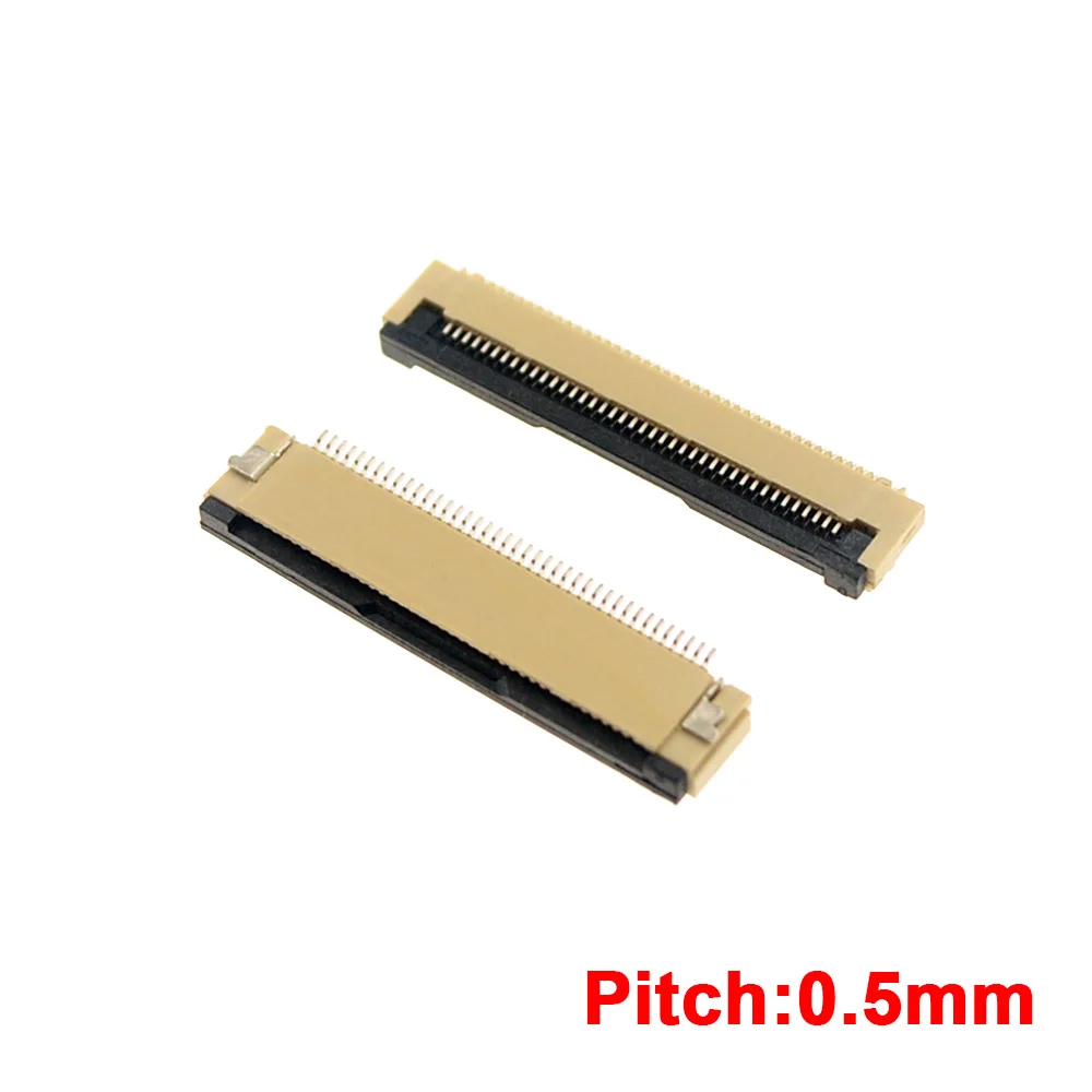 10pcs 0.5mm/1mm Pitch Under Clamshell Socket FPC FFC Flat Cable Connector 4P 5P 6P 8P 10P 12P 14P 16P 20P 22P 24P 30P 34P