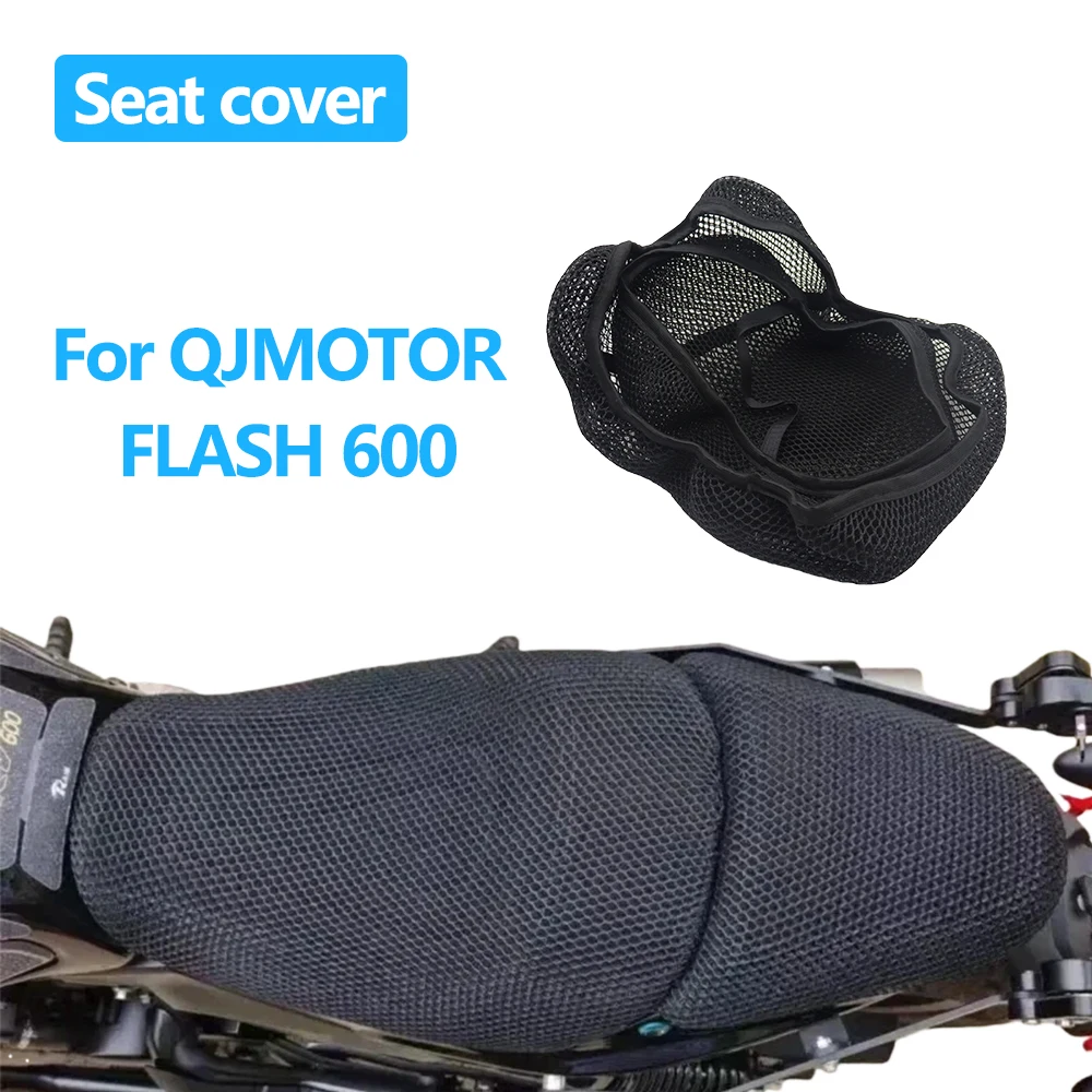 

For QJMOTOR FLASH 600 Motorcycle Seat Cover 3D Mesh Fabric Seat Non-Slip Breathable Heat insulation Protect Cushion